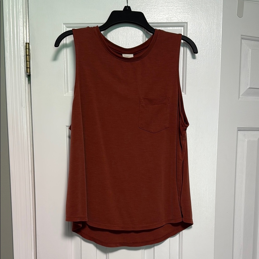 A New Day Red Sleeveless Muscle Tee